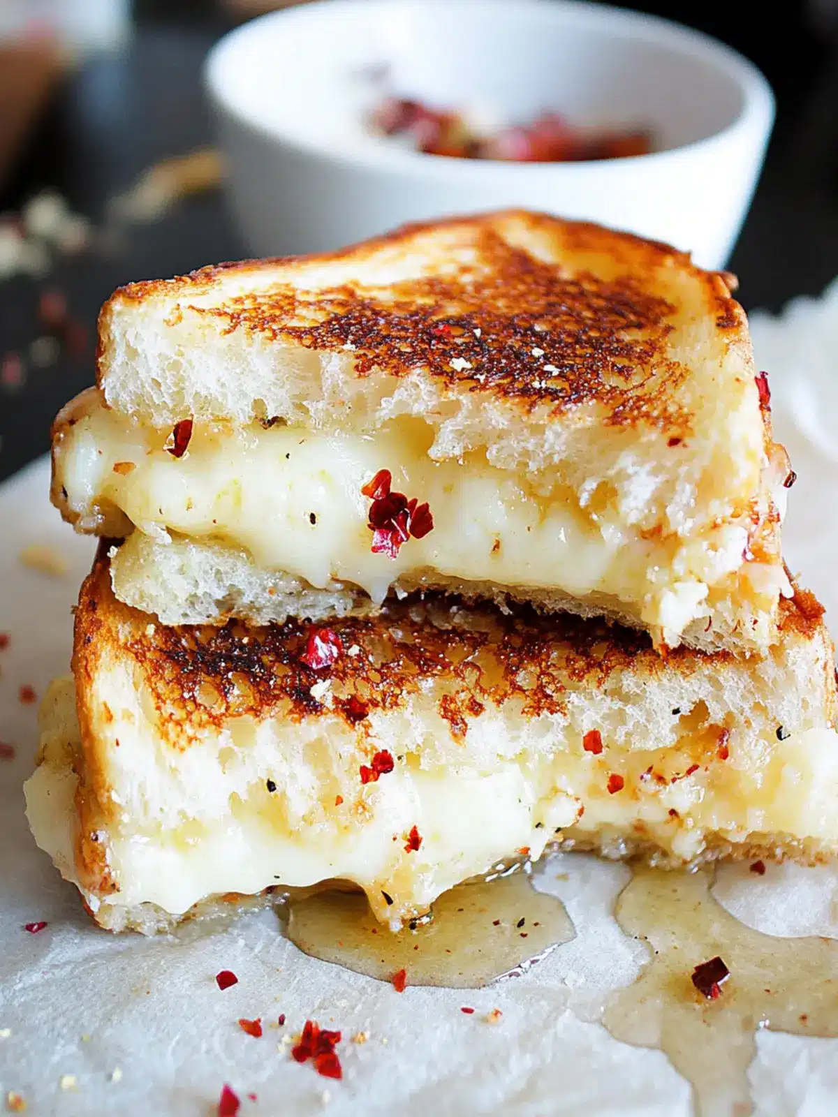 Irresistible Goat Cheese Grilled Cheese with Honey & Spice 2 Goat Cheese Grilled Cheese with Honey and Red Pepper Flakes