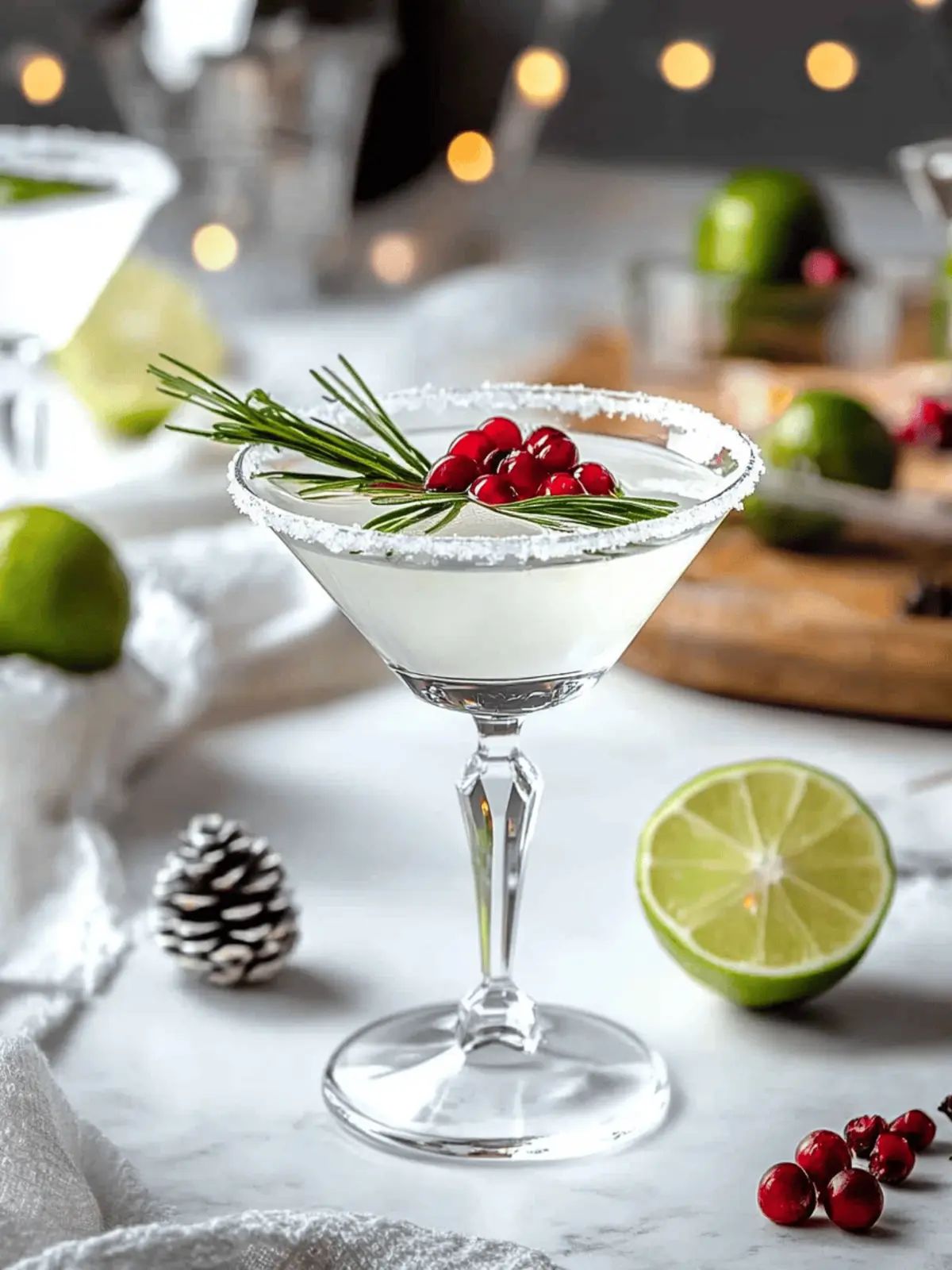 Festive Winter White Cosmopolitan: Easy 4-Ingredient Delight 4 Winter White Cosmopolitan
