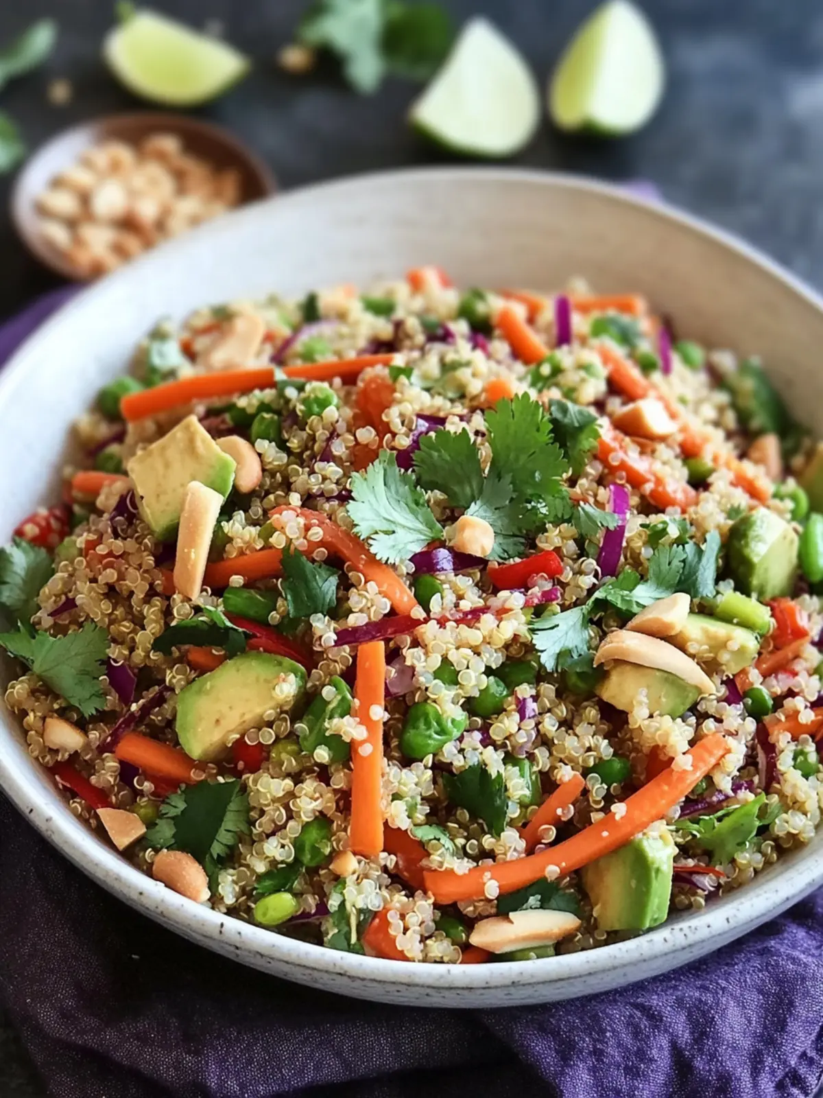 Crunchy Thai Quinoa Salad with Peanut Dressing to Wow Your Tastebuds 4 Crunchy Thai Quinoa Salad with Peanut Dressing