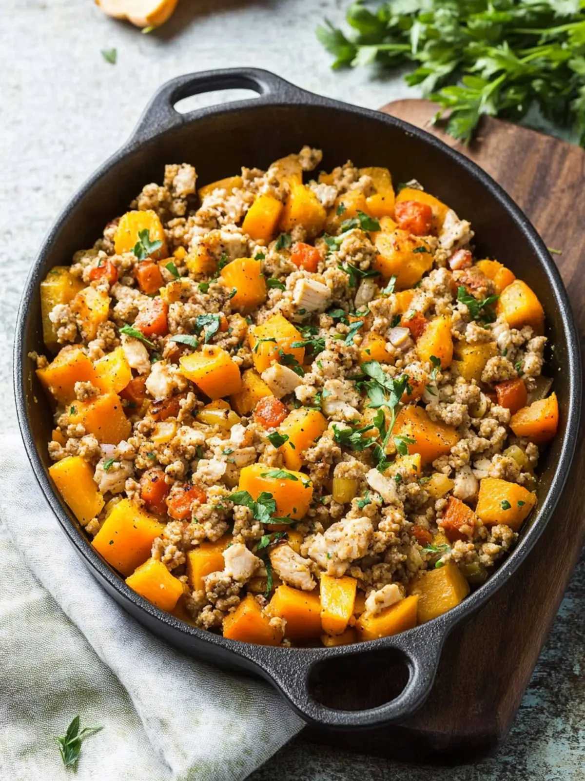 Savory Roasted Butternut Squash with Ground Turkey Delight 3 Roasted Butternut Squash With Ground Turkey