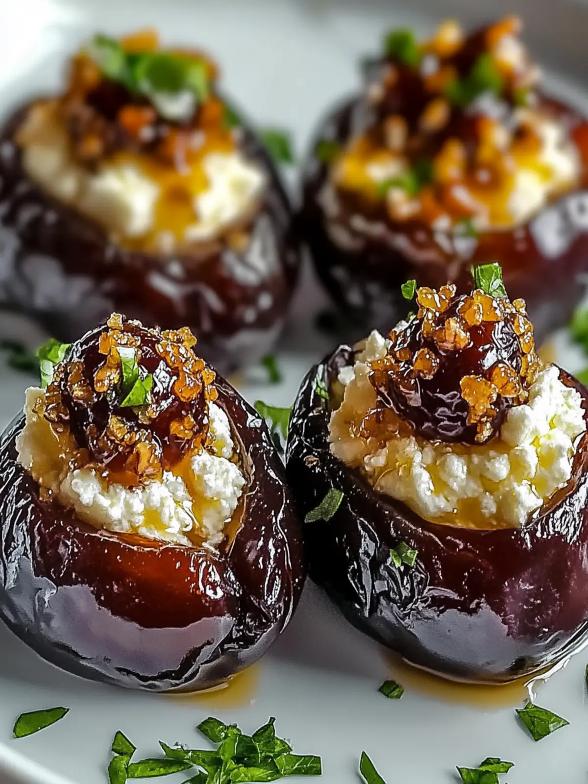Delicious Feta-Parmesan Stuffed Dates with Honey-Walnut Crunch 2 Feta-Parmesan Stuffed Dates with Honey-Walnut Crunch