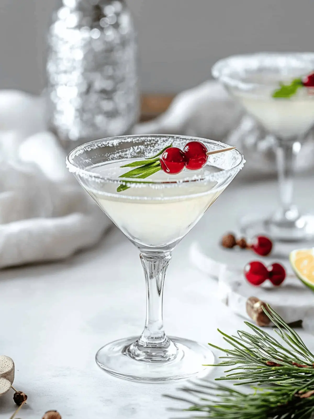 Festive Winter White Cosmopolitan: Easy 4-Ingredient Delight 2 Winter White Cosmopolitan