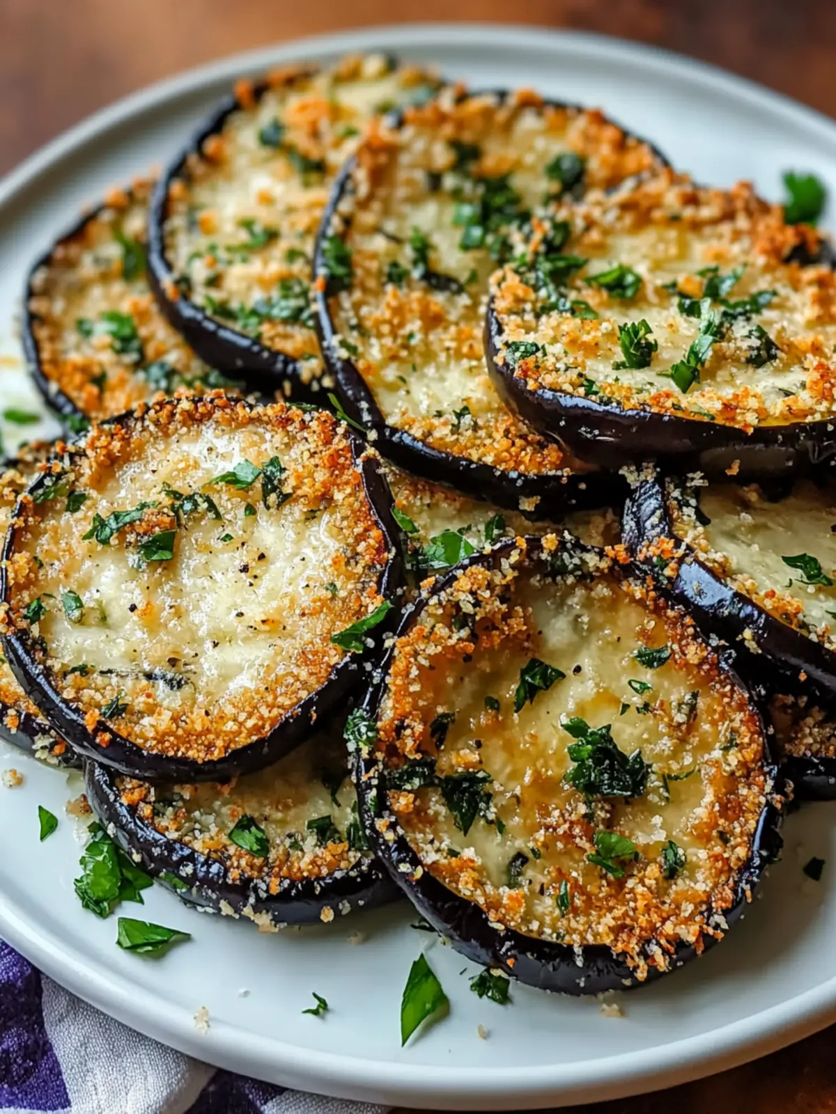Garlic Herb Crusted Eggplant Slices: Crispy, Low-Carb Delight 4 Garlic Herb Crusted Eggplant Slices