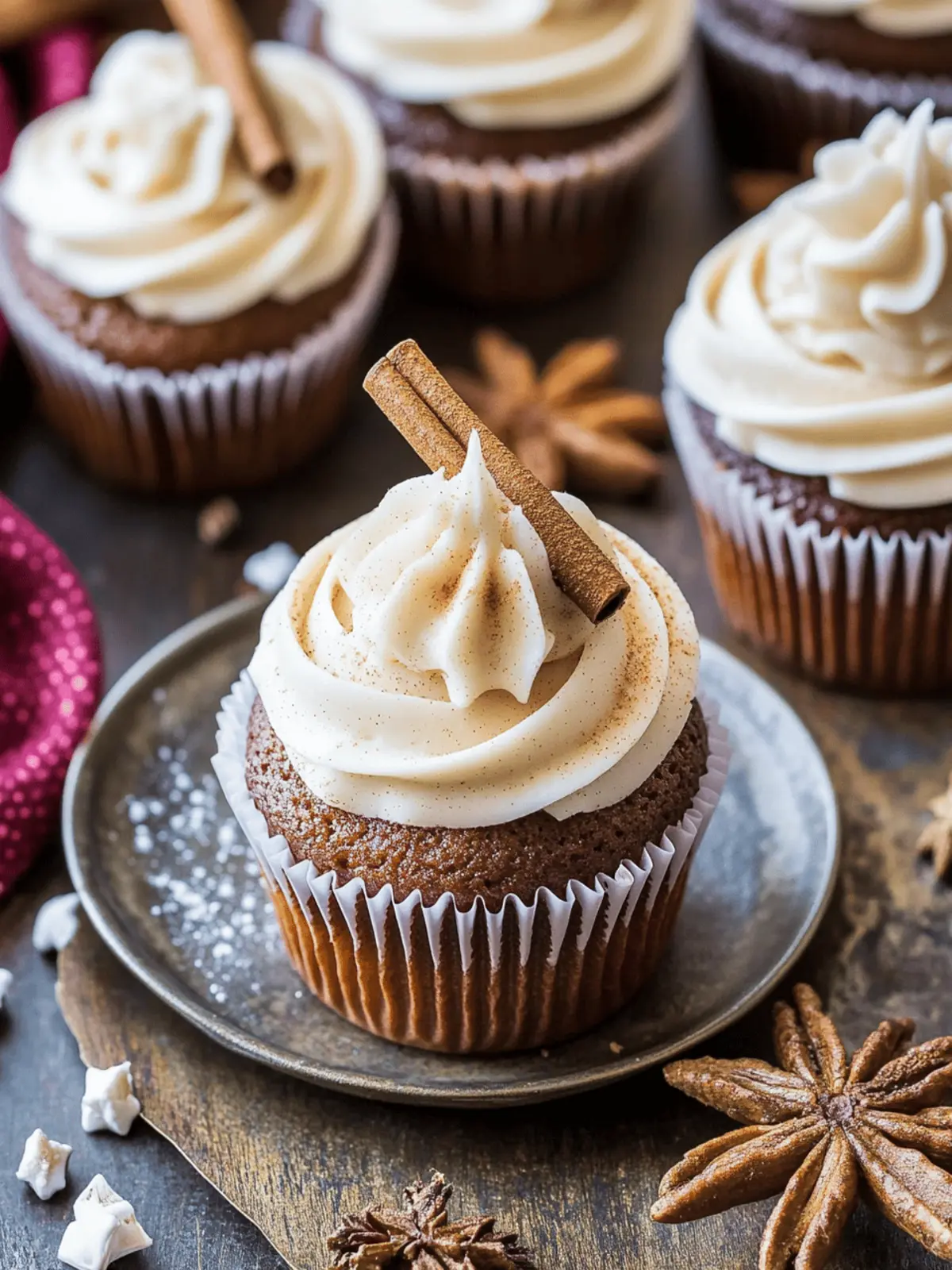 Gingerbread Cupcakes with Creamy Brown Sugar Frosting 4 Gingerbread Cupcakes
