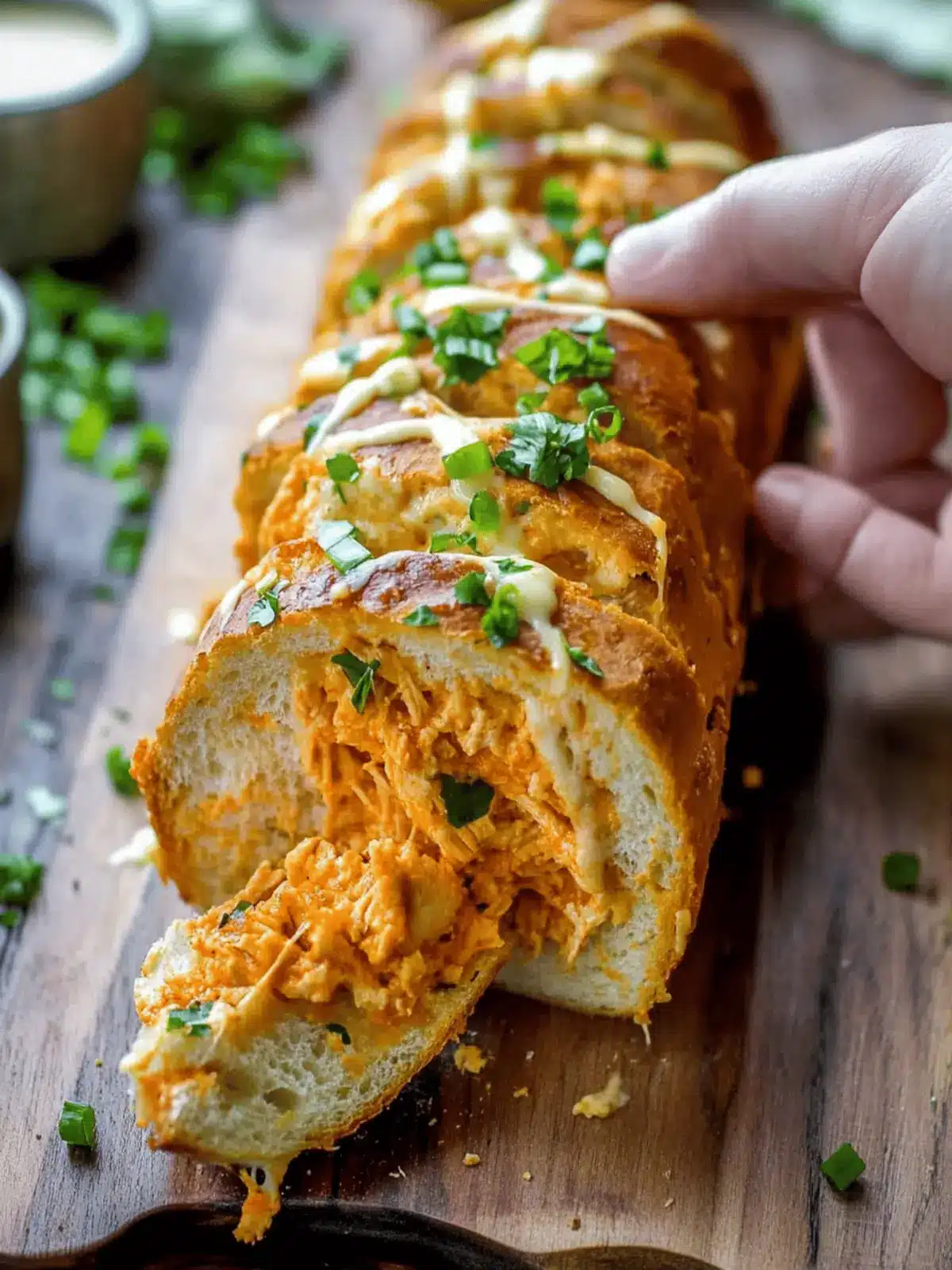 Buffalo Chicken Dip Stuffed Bread: Game Day Bliss Awaits 4 Buffalo Chicken Dip Stuffed Bread