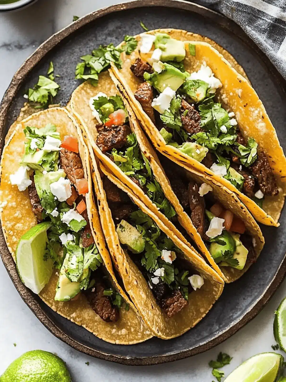Savor Homemade Carne Asada Tacos with Fresh Toppings Today 3 Carne Asada Tacos