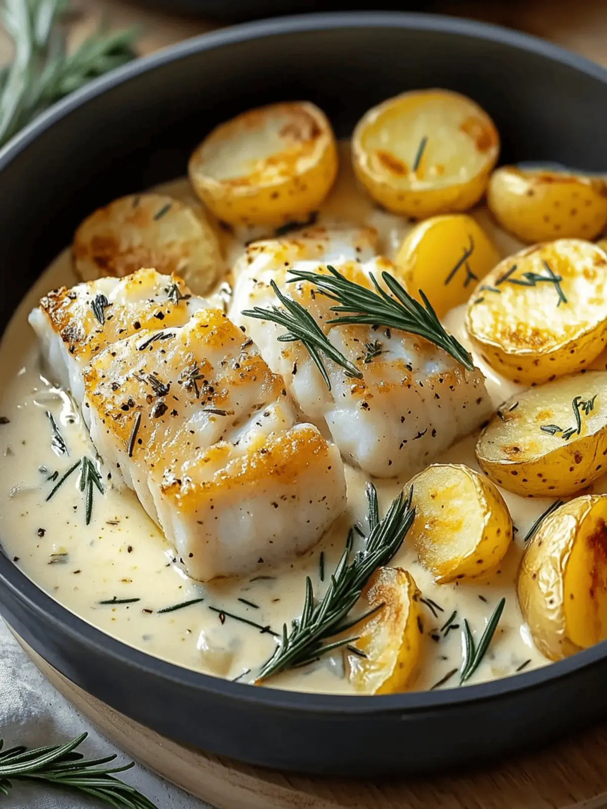 Cod & Potatoes in Rosemary Cream Sauce That's Pure Comfort 3 Cod & Potatoes in Rosemary Cream Sauce That's Pure Comfort