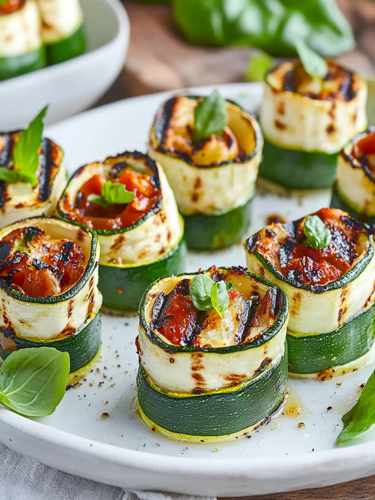 Savory Grilled Zucchini Rollups Stuffed with Lemon Bliss 4 Grilled Zucchini Rollups Stuffed with Lemon
