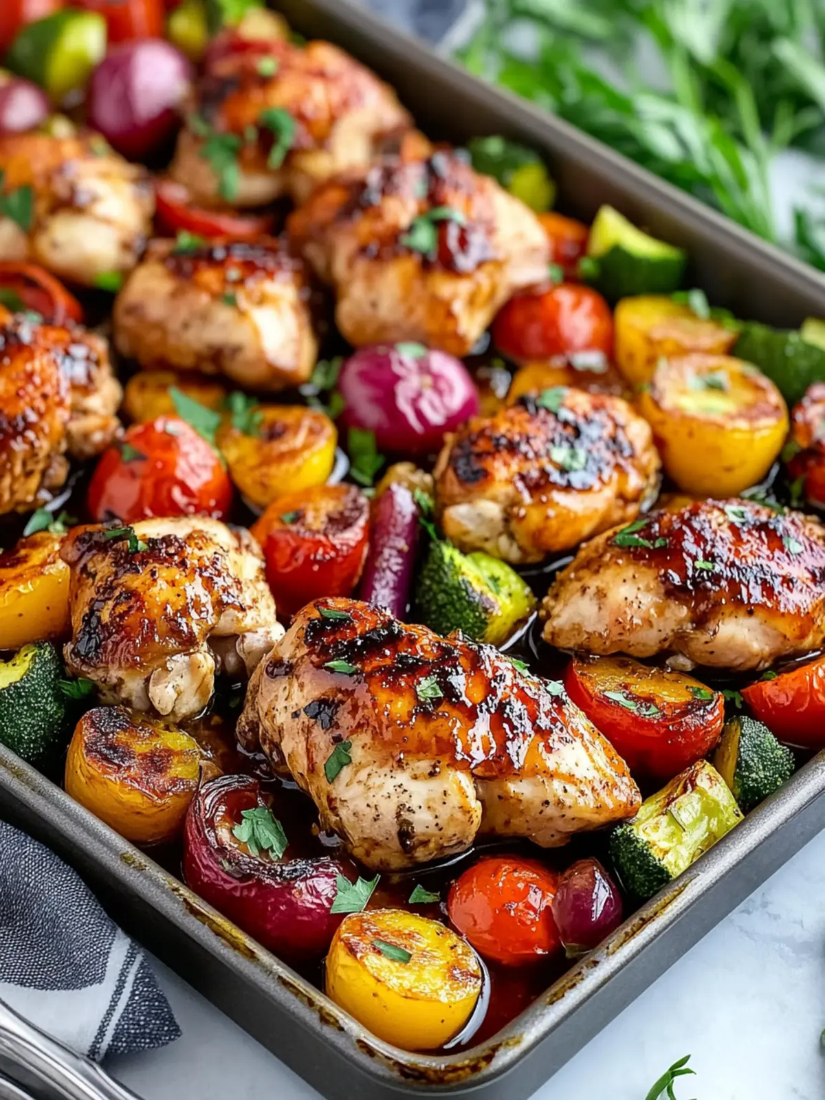 Balsamic Glazed Chicken and Veggies One-Pan Wonder 4 Balsamic Glazed Chicken and Veggies (Sheet Pan)