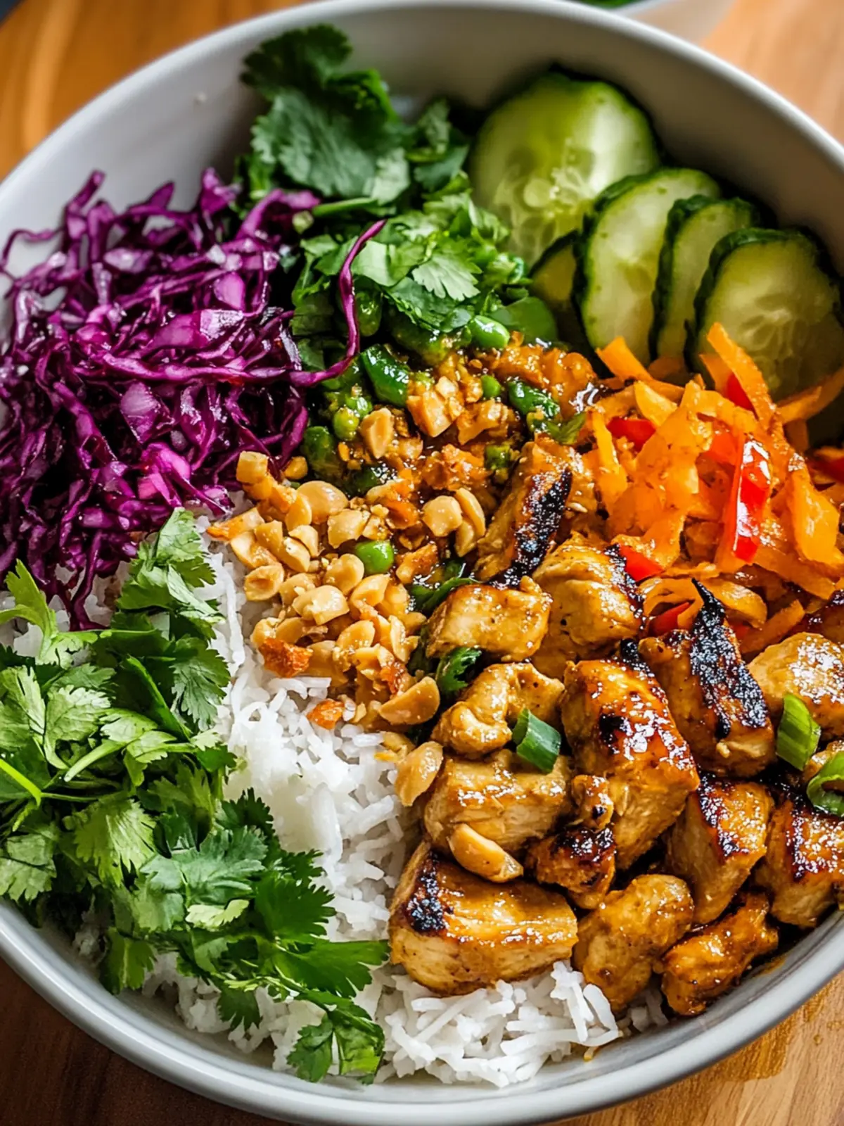 Chicken Satay Spring Roll Bowls for Flavor-Packed Dinners 4 Chicken Satay Spring Roll Bowls