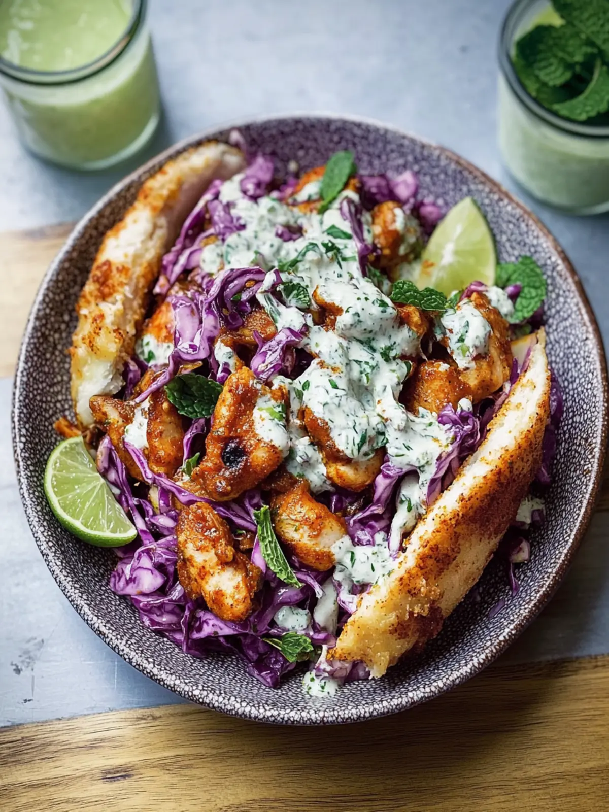 Curried Chicken Sandwich with Lime Coleslaw & Mint Yoghurt Spree 2 Curried Chicken, Lime Coleslaw and Mint Yoghurt
