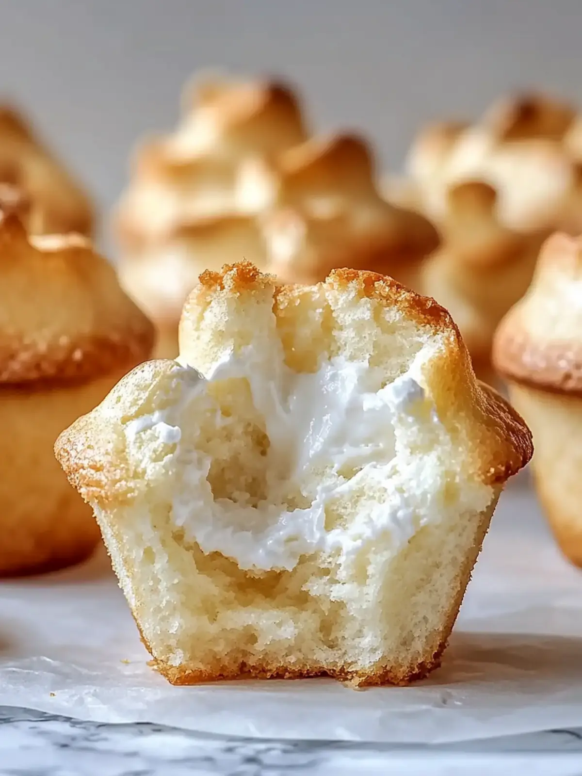 Golden Angel Food Cupcakes with Irresistible Strawberry Sauce 3 Golden Angel Food Cupcakes