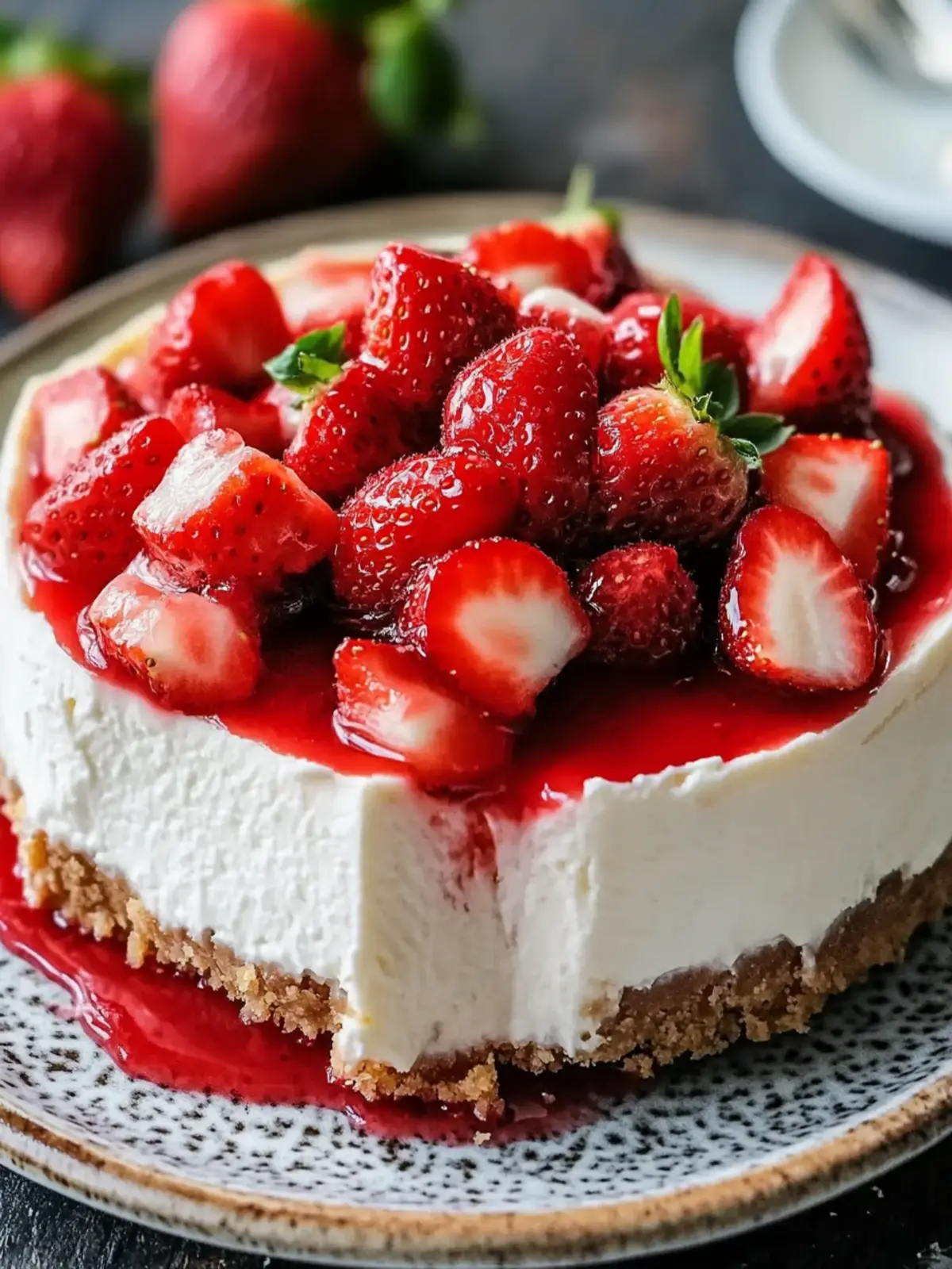 Delicious Strawberry Topped Cheesecake Dessert You ll Love 2 Strawberry Topped Cheesecake Dessert