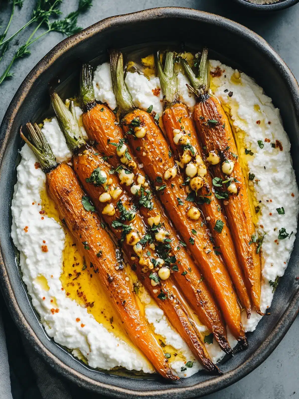 Roasted Carrots with Whipped Ricotta & Hot Honey Bliss 4 Roasted Carrots with Whipped Ricotta & Hot Honey