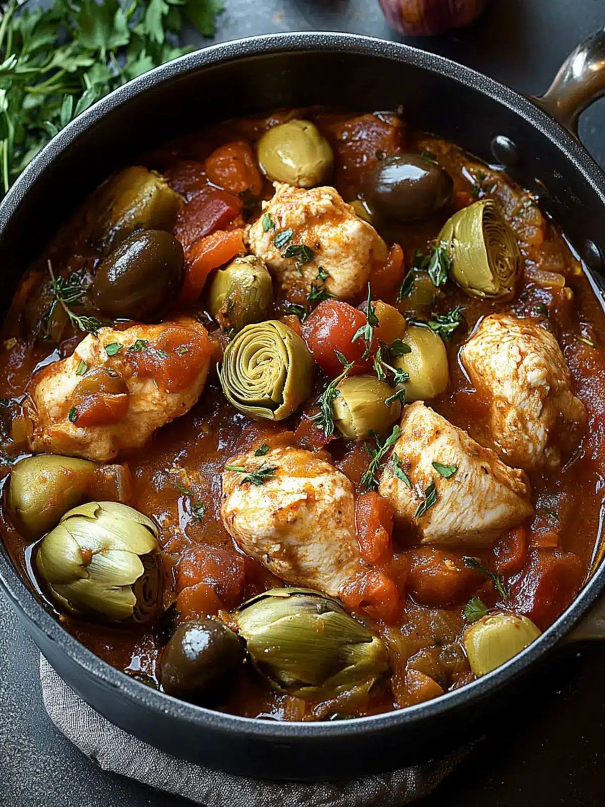 Savory Chicken Stifado with Artichokes for Comforting Nights 3 Chicken Stifado with Artichokes
