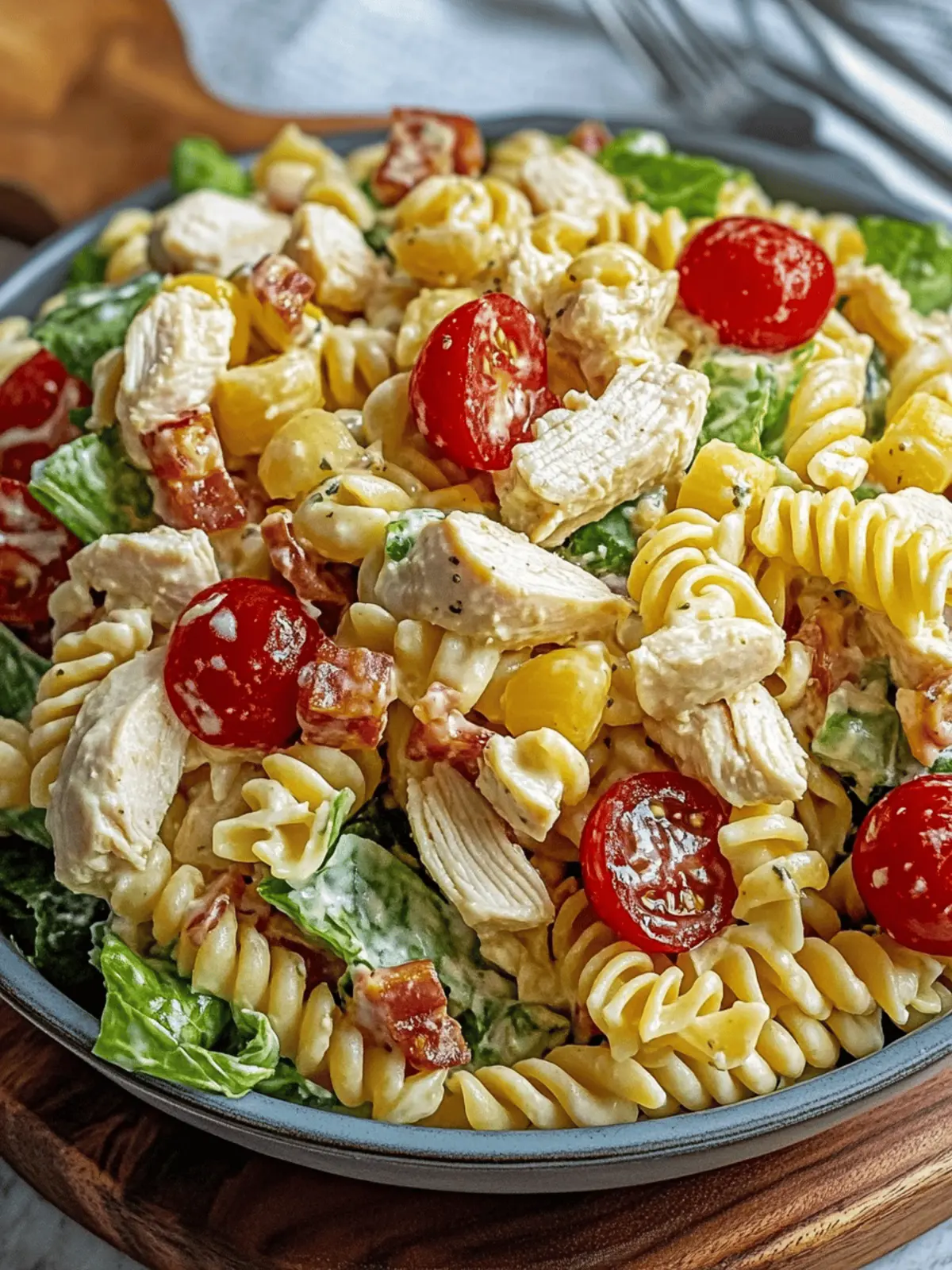 Easy Chicken Club Pasta Salad: Creamy, Crunchy, & Customizable 2 Easy Chicken Club Pasta Salad