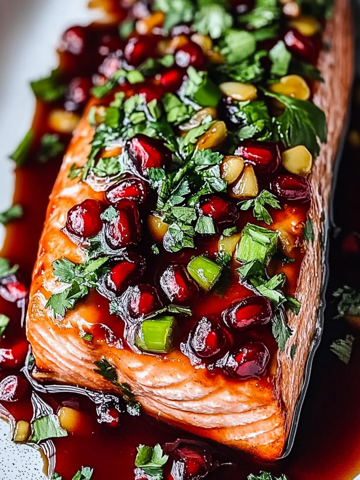 Delicious Christmas Salmon with Pomegranate Glaze Recipe 2 Christmas Salmon with Pomegranate Glaze