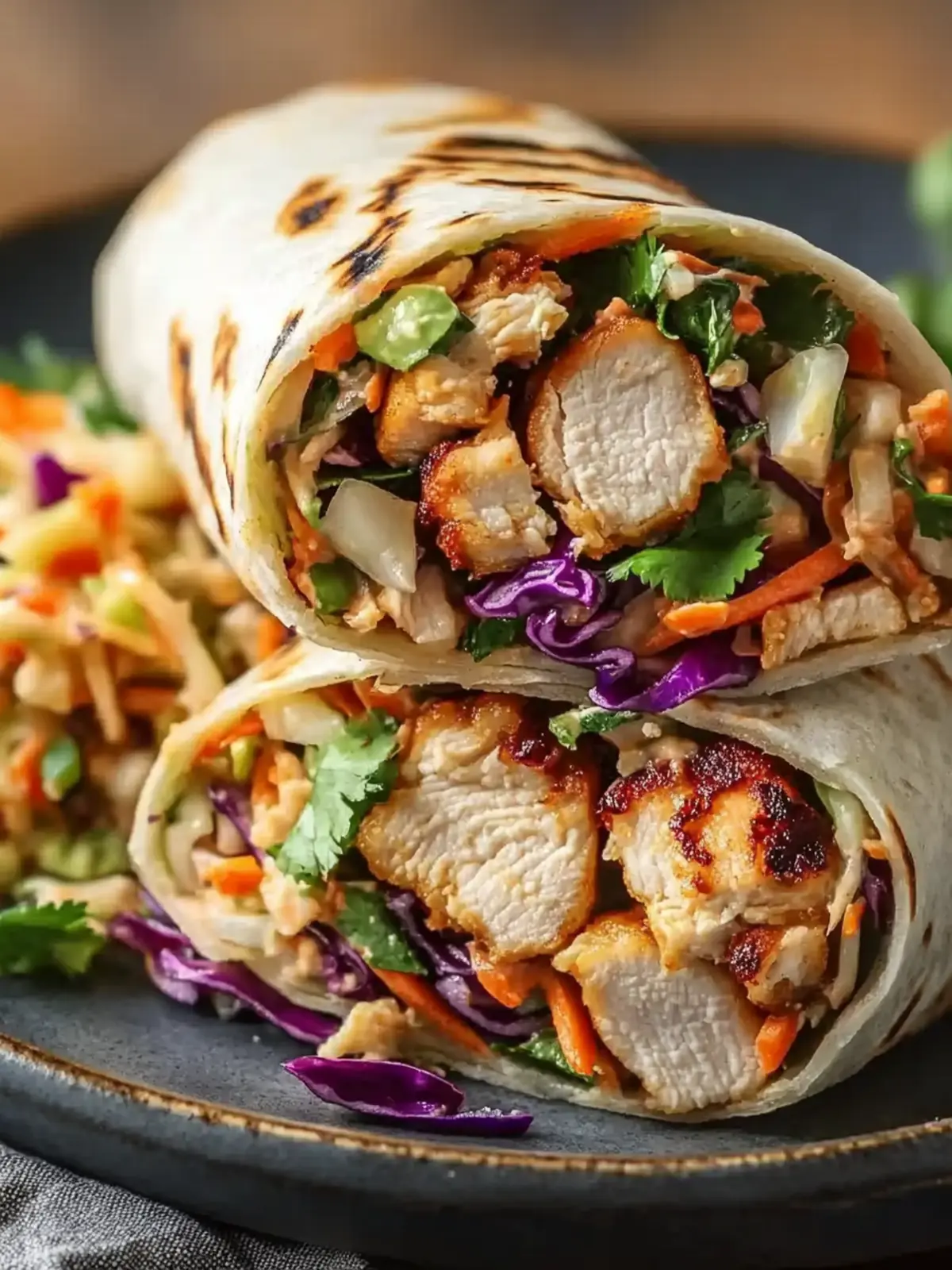 Delicious Thai Chicken Wrap with Crunchy Asian Slaw Magic 3 Thai Chicken Wrap with Crunchy Asian Slaw