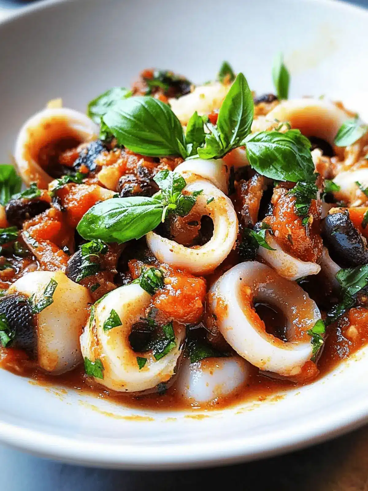 Keto Garlic Squid with Tomato Basil Sauce - Quick and Tasty 4 Garlic Squid with Tomato Basil Sauce