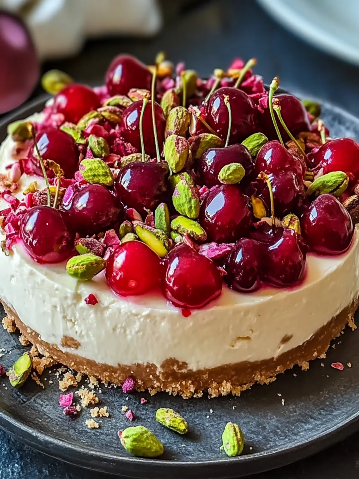 Cherry Pistachio Cheesecake: A Festive Delight to Impress! 3 Cherry Pistachio Cheesecake