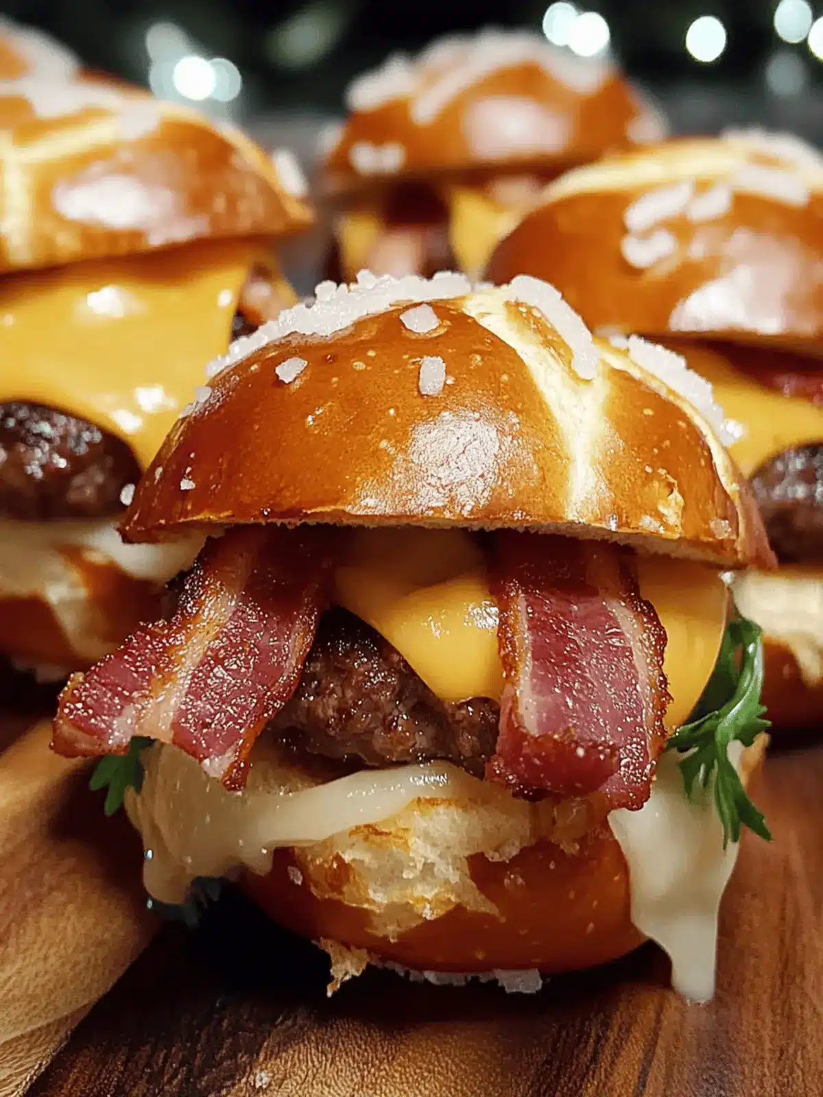 Savoring Bacon Cheeseburger Pretzel Sliders Made Easy 2 Bacon Cheeseburger Pretzel Sliders