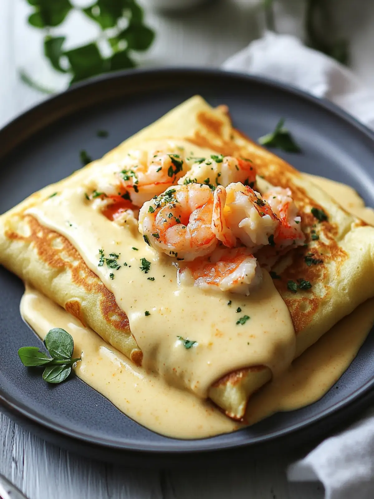 Gourmet Seafood Crepes with Homemade B chamel Sauce Delight 3 Gourmet Seafood Crepes with Homemade B chamel Sauce