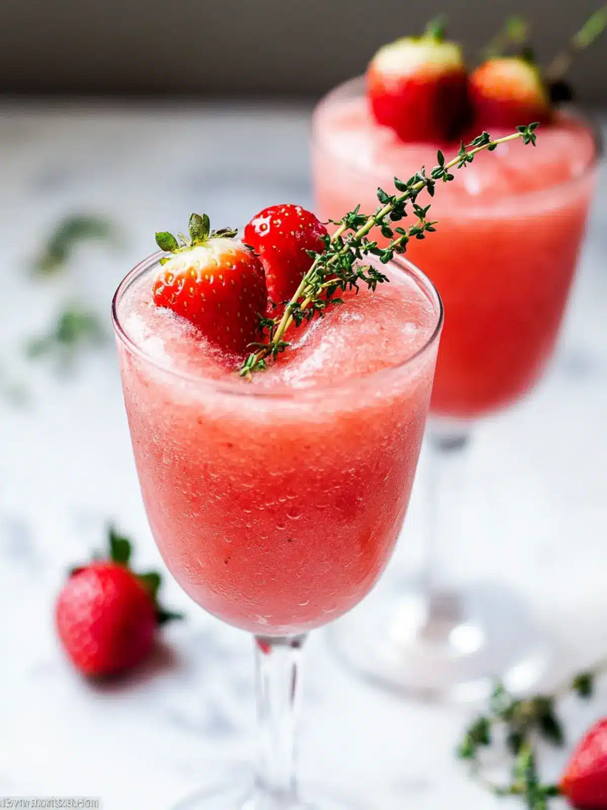 Strawberry and Thyme Slushie Cocktails: Sip Love This Valentine 2 Strawberry and Thyme Slushie Cocktails