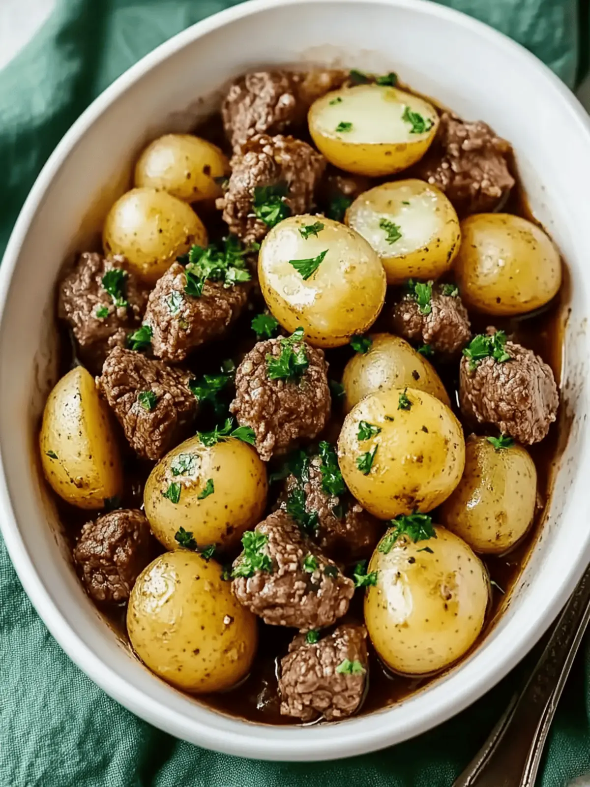 Crockpot Garlic Butter Beef Bites with Potatoes Recipe Bliss 2 Crockpot Garlic Butter Beef Bites with Potatoes Recipe