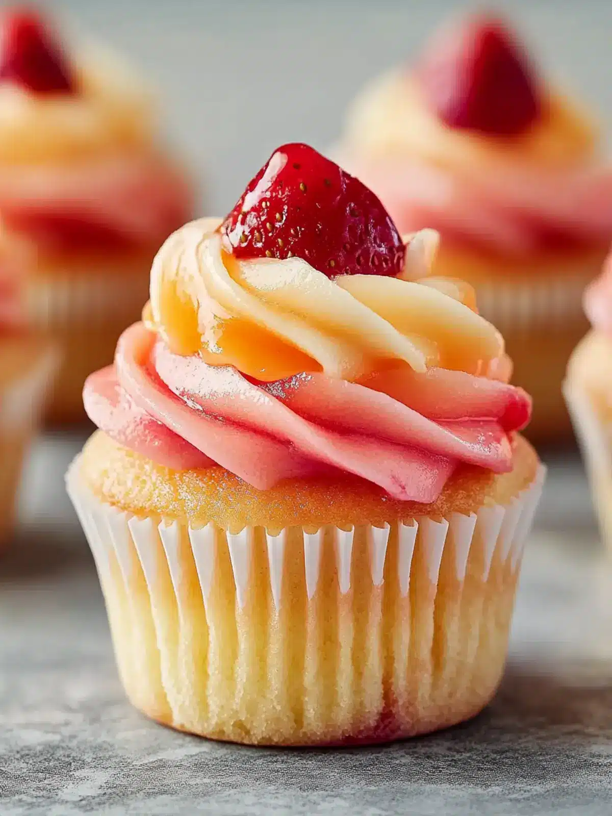 Mango Strawberry Sunset Cupcakes for a Tropical Sweet Escape 4 Mango Strawberry Sunset Cupcakes